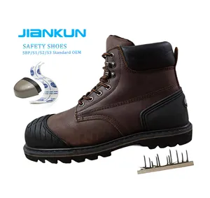 JIANKUN Men's Work Safety Shoes New Style Yicheng Boots Fashionable Design Bright Color Leather Safety Sole Rubber Mesh Insole