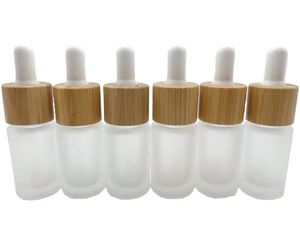 20ml 30ml 60ml Creative Luxury Bamboo Wood Lid Essential Oil Glass <b>Dropper</b> <b>Bottle</b> Refillable Perfume <b>Bottle</b> with Screen Printing - Product Image 1