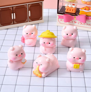 Figurines de cochons miniatures, mini-animaux en résine, breloques pour décoration de gâteaux DIY, aménagement paysager de jardin, plantes en pot, maison de poupée, jeu de cache-cache, décoration - Product Image 4