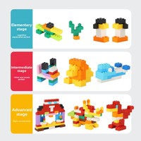 40 Pièces Blocs de Construction à Petites Particules Jouet DIY Animaux Thème Nature Emballage Boîte Plastique Vrac Briques Fines Haute Qualité Âges 2-3