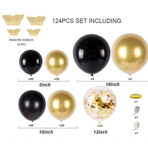 <span class=keywords><strong>Amazon</strong></span> Offre Spéciale noir ballon guirlande arc kit or argent métallique ballons d'hélium globes pour la fête d'<span class=keywords><strong>anniversaire</strong></span> célébration - Product Image 2
