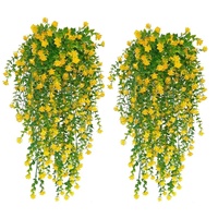 Fleurs en plastique maillé, Eucalyptus, Camélia, Lierre, Feuille d'argent, Petit Lotus, verdure artificielle multicolore à suspendre au mur