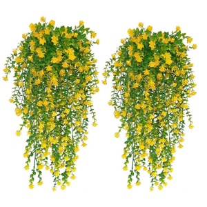 Fiori Artificiali in Rete di Plastica, Eucalipto, Camelia, Edera, Foglie Verdi Miste, Decorazione da Parete, Piccolo Loto - Product Image 1