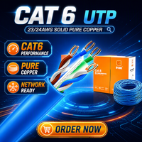 Câble Réseau Intérieur Cat6 UTP OFC Cuivre Prix Usine 4 Paires 1Gbps 10Gbps RJ45 Bureau/CCTV/PoE/Ethernet 23AWG PVC Flexible