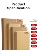 Papier Kraft Recyclé Épais 120g 300g en Gros, Feuilles A4 A3 Personnalisées Double Face Marron pour Emballage de Vêtements