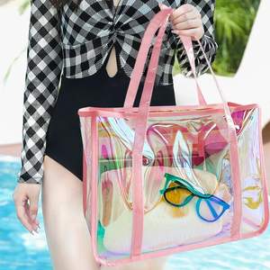 High Quality Medium Size PVC Shopping Tote Bags <b>Waterproof</b> Daily Food <b>Storage</b> with Personalized Laser Design Wholesale - Product Image 4