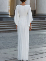 Robe longue élégante taille haute pour femme, grandes tailles S-2XL, col en V profond, manches raglan, ODM, commerce transfrontalier, couleur unie