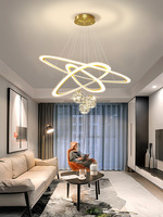 Lustre duplex loft moderne-Lampe d'escalier à haut plafond pour salle à manger et salon