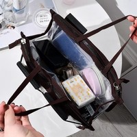 Pochette de rangement étanche personnalisée en PVC transparent avec fermeture éclair pour cosmétiques