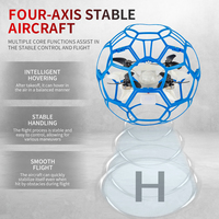 Mini Drone Ballon de Football 2.4GHz avec Gyroscope 6 Axes, Quadricoptère RC avec Lumières LED, Cascade à une Touche, Cage de Protection, Drone pour Débutants