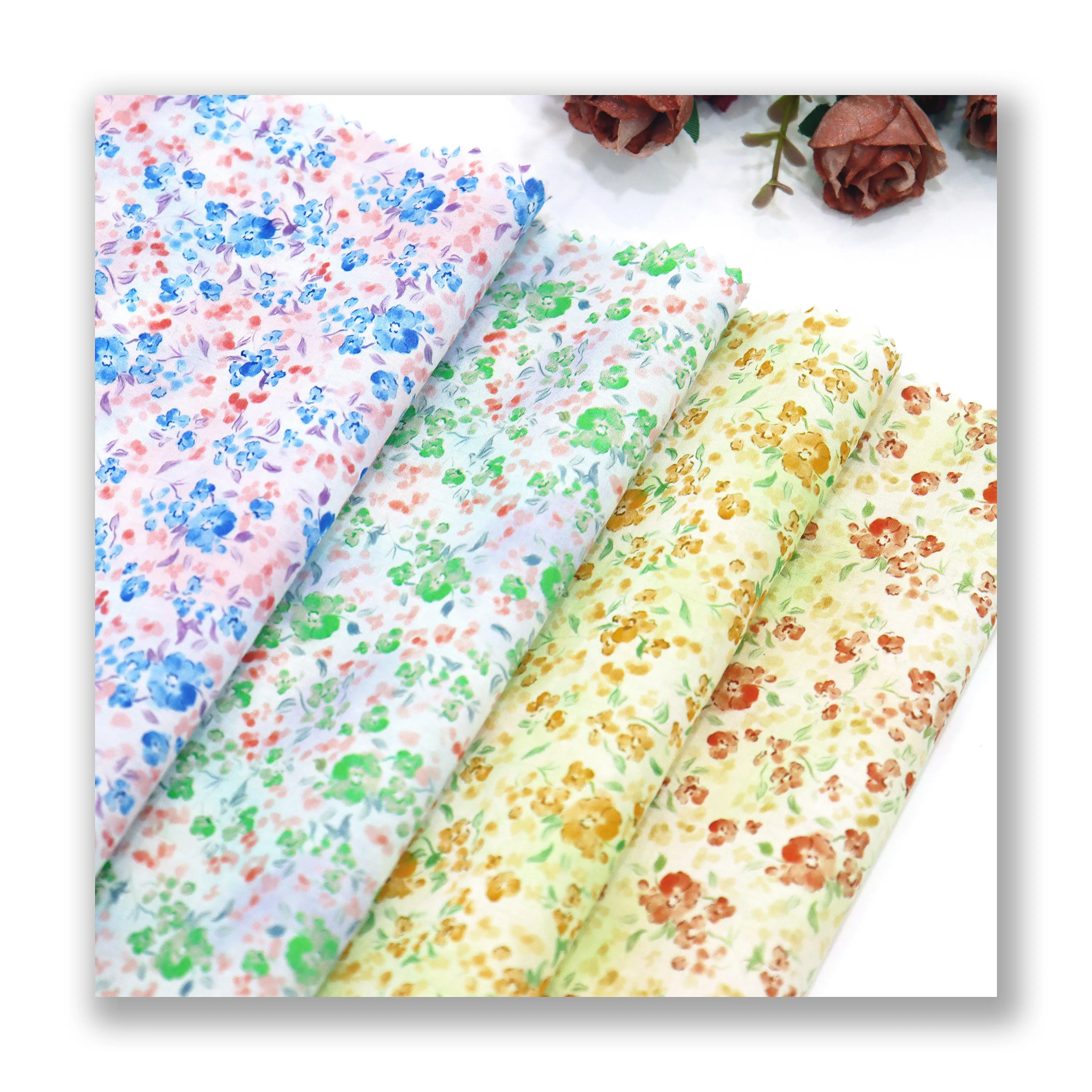 Tissus en coton imprimé de petites fleurs de jardin liberty cute custom design pour enfants habillés