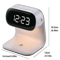 Nieuwe Nieuwe Multi-Functionele Led Warm Licht Nachtlampje Wekker-Ondersteuning Mobiele Telefoon Draadloos Opladen-Geschikt Voor Wonen R