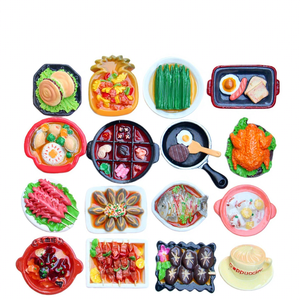 Aimants de réfrigérateur en résine peinte, imitation aliments : nouilles, côtes, hot pot. Aimants mignons pour réfrigérateur, artisanat magnétique rétro. - Product Image 5