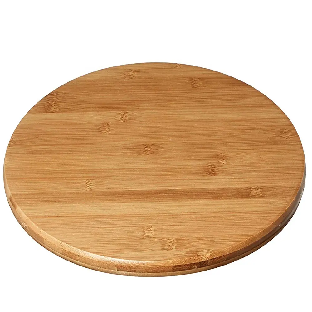 Küchentisch Lazy Susan Organizer Holz Servierteller Bambus Plattenspieler Gewürz-Herb-Tablett 360° Drehbarer Gewürzregal