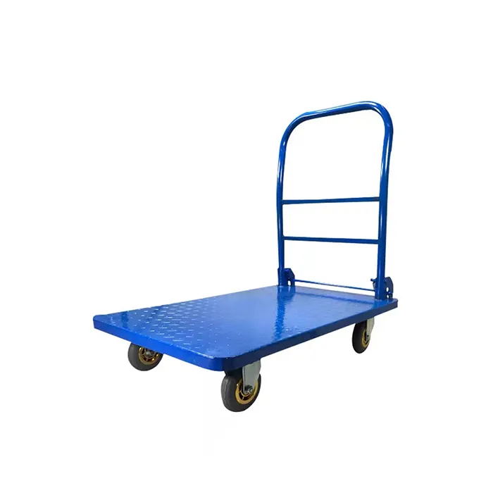 Torino Zware Stalen Trolley 90*60 Koudgewalst Patroon Stalen Platform 500Kg Rubber Caster Wiel Krom Handvat Fabrikant P