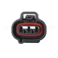 Adaptateur de prise étanche noir à 3 broches avec fils, contacts en laiton, boîtier en nylon, 12V 1.5-2A, modèle 7S0381-2.2-21