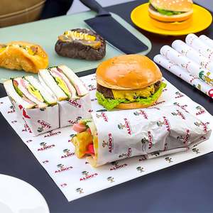 Custom Logo Eco-Friendly Recyclable Biodegradable PE Greaseproof Food Grade <b>Paper</b> for Bread Burger Sandwich <b>Wrapping</b> - Product Image 5