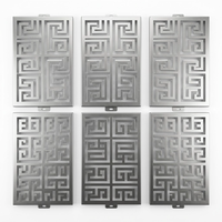 Panneau de façade en aluminium perforé avec motif à découpe croisée et finition dorée, résistant aux intempéries, pour la décoration extérieure des bâtiments commerciaux
