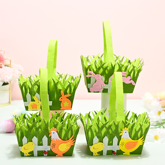 Guaranteed Quality Unique Durable Easter Party Decorations Portable square Satchel Basket for Outdoor