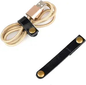 Oem Goedkopere Draad Manager Loop Oortelefoon Organisator Pu Leather Cord Kabel Clips Ties Usb Kabels Organizer Bandjes Keeper