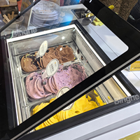 Congélateur à glaces mini monotempérature à refroidissement direct, vitrine intégrée, équipement de réfrigération de type climat froid pour supermarché