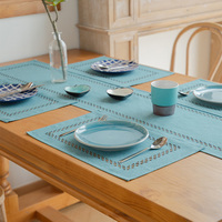 Drapeau de table moderne en polyester écologique, design créatif et simple, bleu lac, rose, pour mariage, maison, restaurant, salon, hôtel