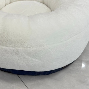 ETRIP <span class=keywords><strong>PET</strong></span> Luxuriöses Weiches Flauschiges Warmes Weißes Plüsch-Hundebett Winter Rundes Donut-Katzen- und Hundebett - Product Image 4