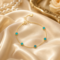 Bracelet en or pur 18 carats certifié avec opale naturelle pour femme, breloque lune, chaîne torsadée, pierres précieuses multiples, bleu marine, style délicat, bijoux fins
