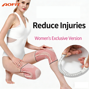 Genouillère de protection respirante en silicone rembourrée tricotée à compression pour femme, idéale pour le yoga, la danse, le basketball et autres sports – Vente en gros - Product Image 1