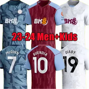 2023/24 DIABY Soccer Jerseys 2024 AsTOn VilLaS PAU DOUGLAS LUIZ McGINN shirts Mens BUENDIA Football Uniforms Kids Kit