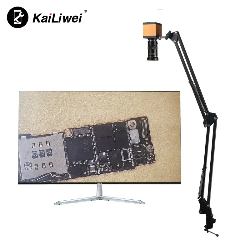 Kailiwei Kamera Mikroskop 1080P 14MP USB HD, Kamera Video Digital, Kamera Mikroskop Visual Besar Lensa Fokus Tetap, Jarak Bekerja Tinggi