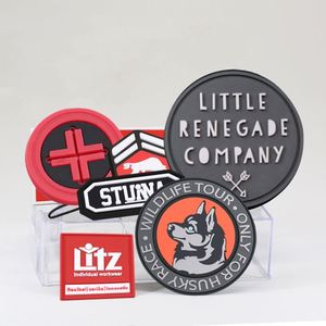 Patchs 3D en PVC et silicone personnalisés en gros avec logo de dessin animé pour vêtements d'enfants, à coudre ou à coller (autocollants tactiques souples) - Product Image 2