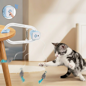 Klassieke Automatische Opklapbare ABS Katten Speelgoed Afstandsbediening Intrekbare Teaser Wand Clip Elektrisch Interactief Huisdier Speelgoed Verstopping Verlichting - Product Image 4