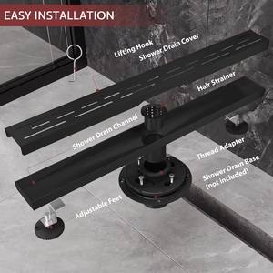 Desagüe de Ducha de 12 Pulgadas 2 en 1 con Inserto para Azulejos, Negro Mate, Acero Inoxidable 304 - Product Image 5