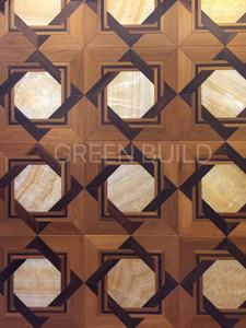 고급스러운 리얼 솔리드 버마어 티크 우드 아트 쪽모이 세공 마루 바닥 자연 스크래치 방지 방수 내구성 전통 디자인 실내 - Product Image 2