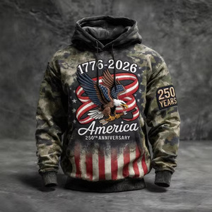 Sweat-shirt promotionnel décontracté à imprimé numérique grande taille pour le 250e anniversaire des États-Unis d'Amérique, collection automne - Product Image 4