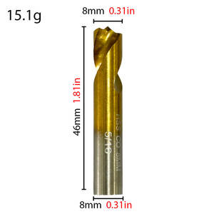 Foret à pointe droite en acier rapide revêtu de titane, contenant du cobalt, pour le perçage de points de soudure à évacuation de vapeur - Product Image 4