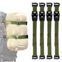 Ensemble de 4 sangles de sac à dos tactiques en nylon avec boucles système Molle - Accessoires de fixation réglables pour sac de 19,49 po