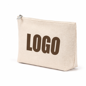 Certified Factory Color Customization Printing Logo Small Canvas Cosmetic Bag Tool <b>Storage</b> Canvas Makeup Bags - Product Image 3
