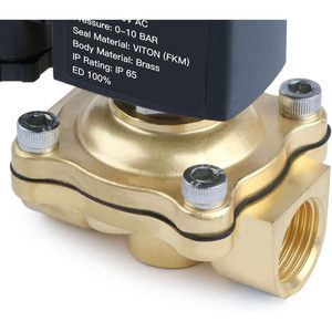 États-Unis Vanne solénoïde en laiton massif 1/2 pouce 110V AC normalement fermée pour eau, air, diesel - Product Image 4