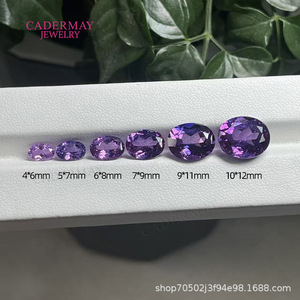 Cadermay Oval Violet Cultured Sapphire Loose Stone For Jewelry Making - Product Image 4