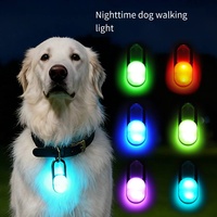 Lampe LED rechargeable USB RGB à clipser pour chien, pendentif lumineux étanche pour collier de chien, lumière LED pour la sécurité des promenades en extérieur