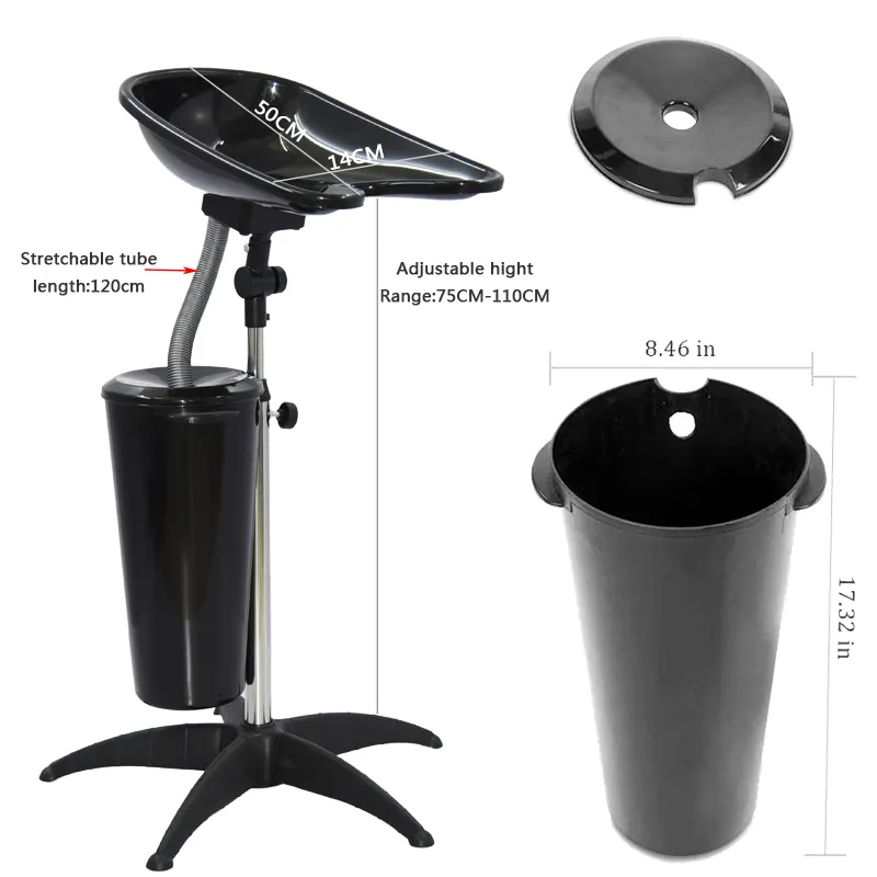 Salon Apparatuur Kapsalon Meubilair Draagbare Verstelbare Wassen Mobiele Shampoo Sink Wastafel