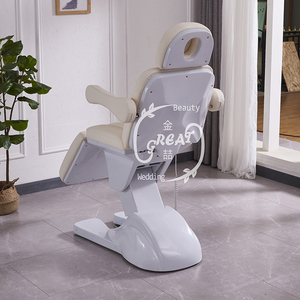 Camilla de Masaje de Belleza Beige con 3 Motores Eléctricos para Extensión de Pestañas, Tratamiento de Spa de Terapia Corporal de Lujo, Salón de Cosmética - Product Image 6