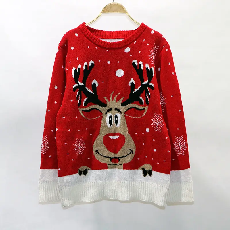 Reindeer Christmas sweater women's Funny Red Santa Ungly Xmas Sweater