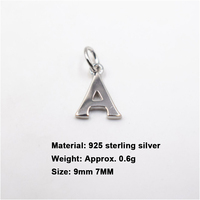 Alphabet personnalisé A-Z pendentifs initiale S925 en argent sterling lettre personnalisée pendentif pour colliers et bracelets pendentif en argent