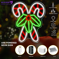 Rot-Grünes Weihnachts-LED-Neonschild, Zuckerstangen-USB-Neonlicht, Wanddekoration für Schlafzimmer, Zuhause, Weihnachtsfeier, Geschenk für Jugendliche & Familie