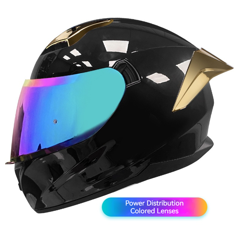 Negro brillante con lentes transparentes