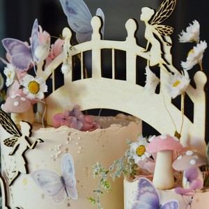 Décorations de gâteau en acrylique sur le thème de la féerie du miel et de la douceur, ensemble de ponts en forme d'elfes, accessoires pour gâteau d'anniversaire - Product Image 4