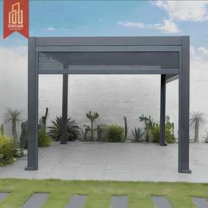 Arches rétractables en aluminium résistantes aux intempéries pour l'extérieur, motorisées avec éclairage LED, pergola rétractable de luxe pour jardin, patio, balcon - Product Image 1